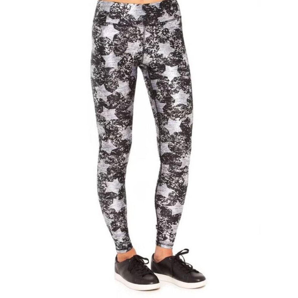NWT Terez | Heathered Stars Gray Silver & Black Balayage Leggings | Size XL